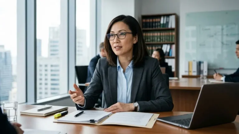 Business lawyer providing legal advice and guidance to small business owners on contracts, compliance, and business matters © BizCoreHub.com