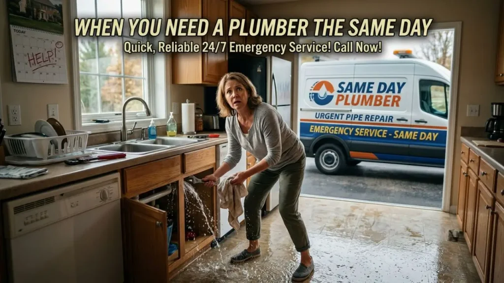 When You Need a Plumber the Same Day © BizCoreHub.com I AI Generated